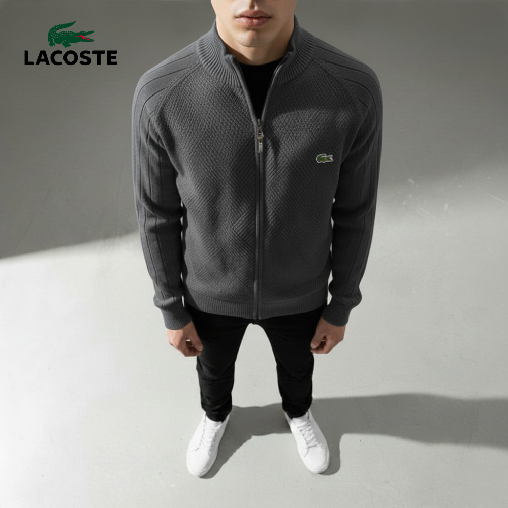 Men's Textured Zip-Up Sweater